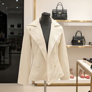 Kenneth‎ Blake White Women's Jacket Double Breasted Collared Button XS
